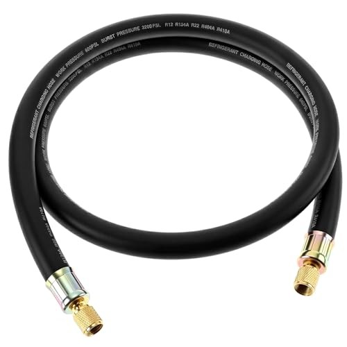 HVAC Refrigerant Charging Vacuum Hose, 6 ft, 800 Psi 3/8&Prime; to 3/8&Prime; Fittings