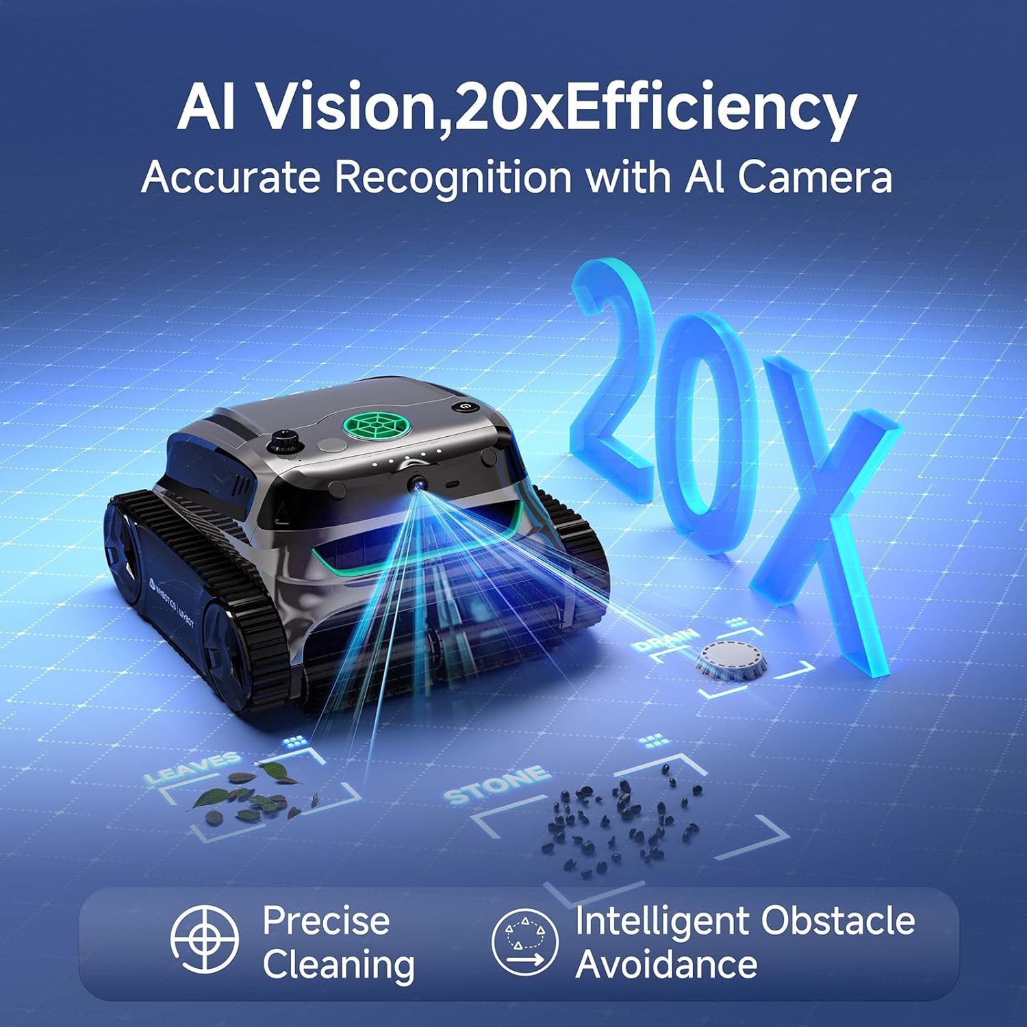 WYBOT S2 Vision AI Camera Cordless Pool Cleaners for Inground Pools, 8-in-1 Pool