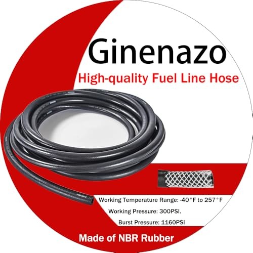 1/4 Fuel Line,rubber hose 1/4 Inch ID, Fuel Hose 10FT for 1/4&Prime; ID 10Ft