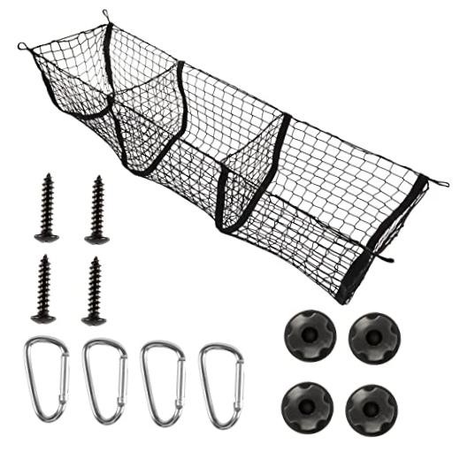 Amiss Heavy Duty Mesh Cargo Net, 3 Pocket Trunk Bed Storage Organizer
