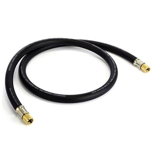 HVAC Refrigerant Charging Vacuum Hose, 6 ft, 800 PSI 1/2&Prime; to 1/2&Prime; Fittings