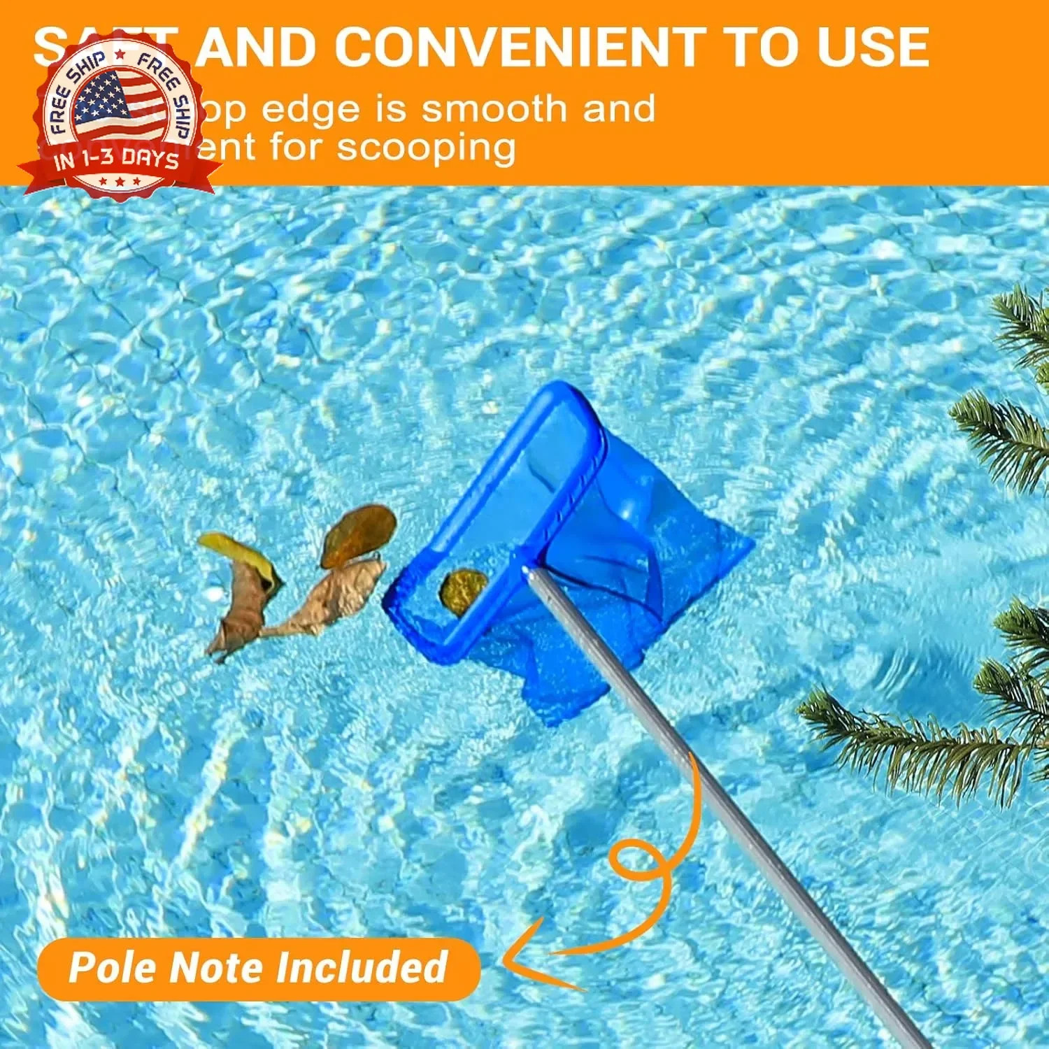 Pool Skimmer – Pool Skimmer Net without Pole, Swimming Pool Leaf Skimmer Net wit