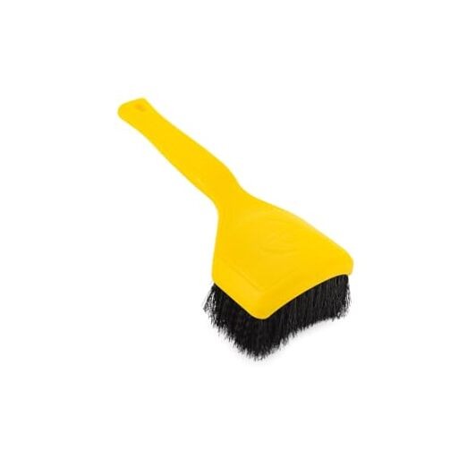 Motorcycle Curved Tire Brush – Ergonomic Grip & Stiff Bristles for Live Wire