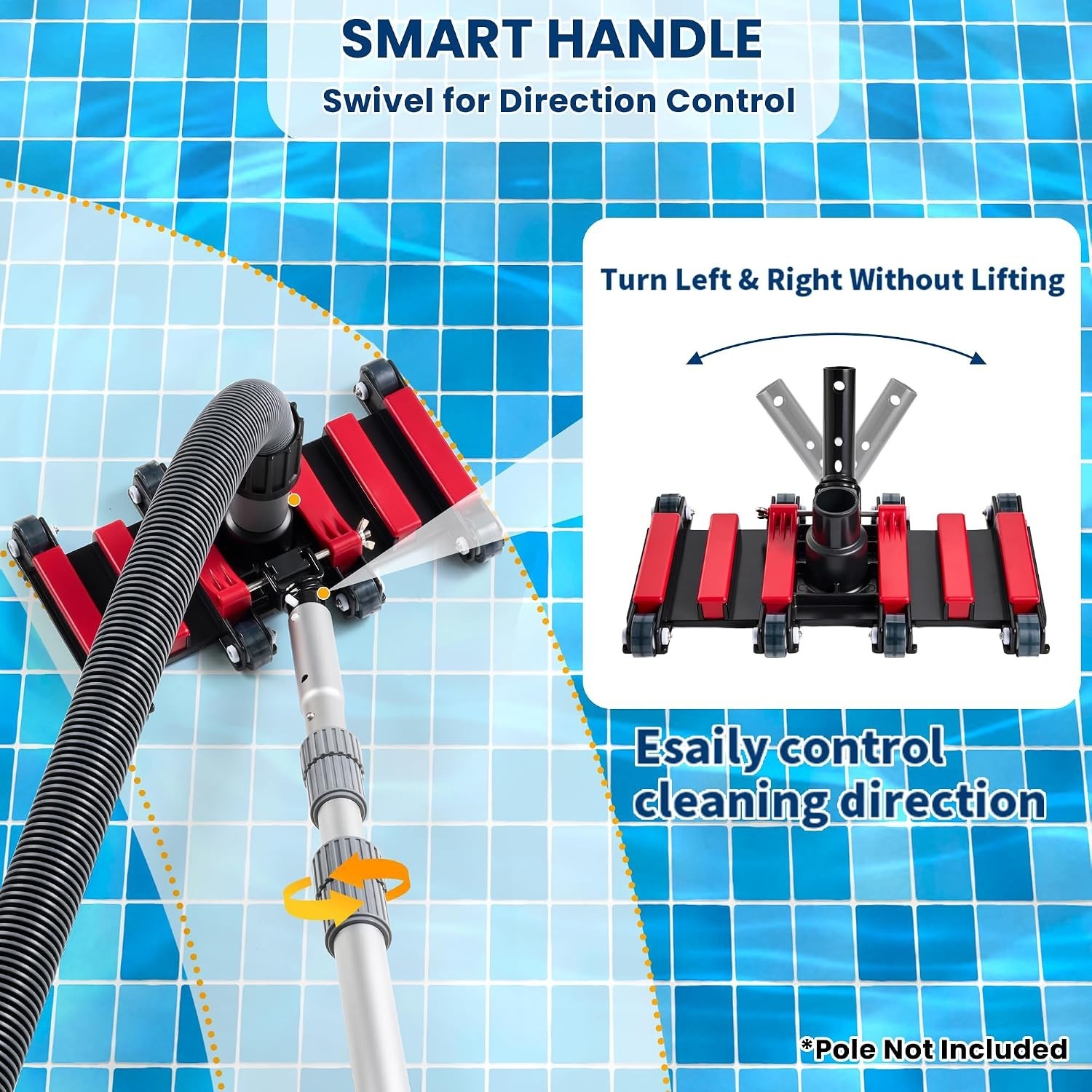 25ft Heavy-Duty Pool Vacuum Hose with Weighted Head for Effortless Cleaning