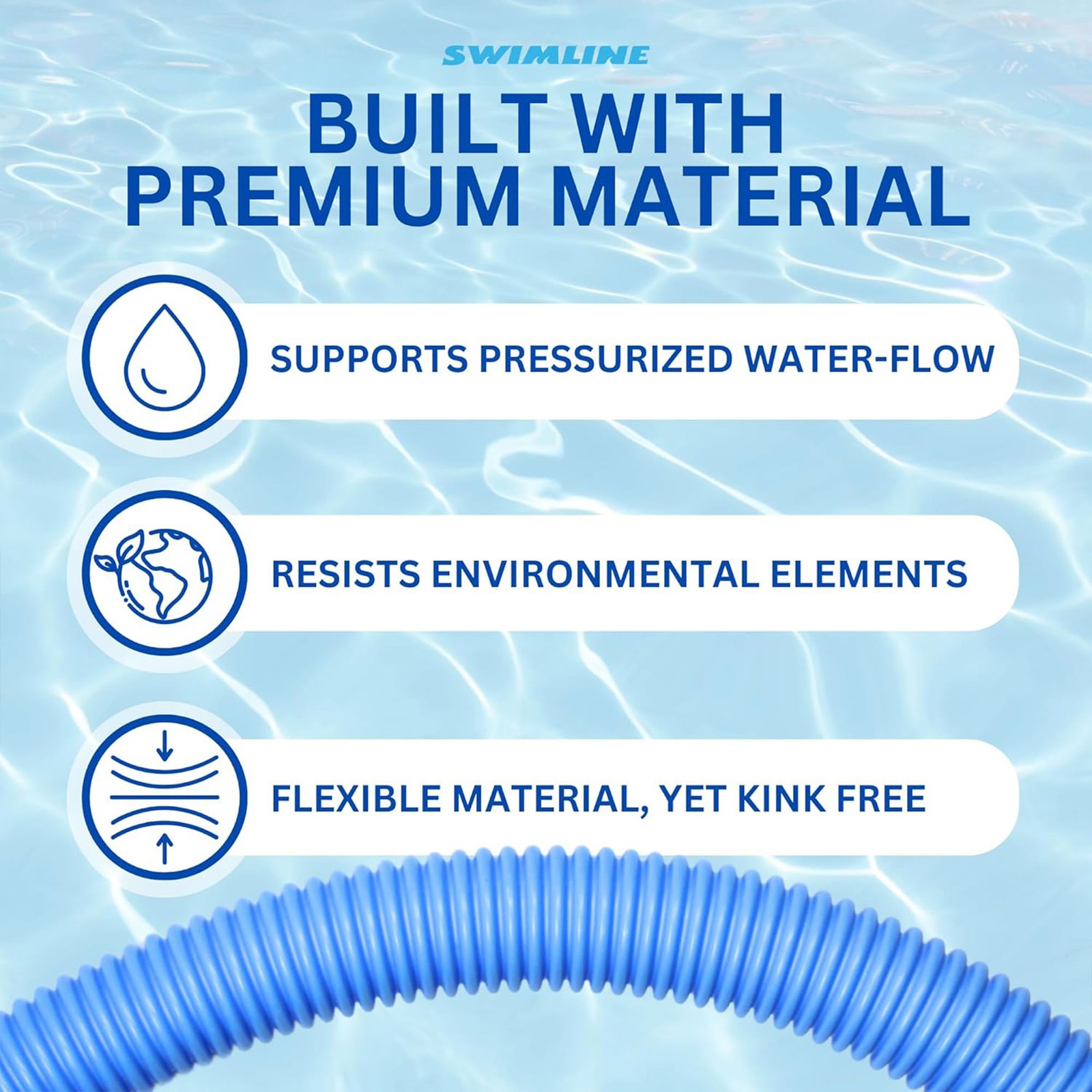 Swimline HydroTools 50’ Premium Spiral Wound Pool Vacuum Hose (Open Box)