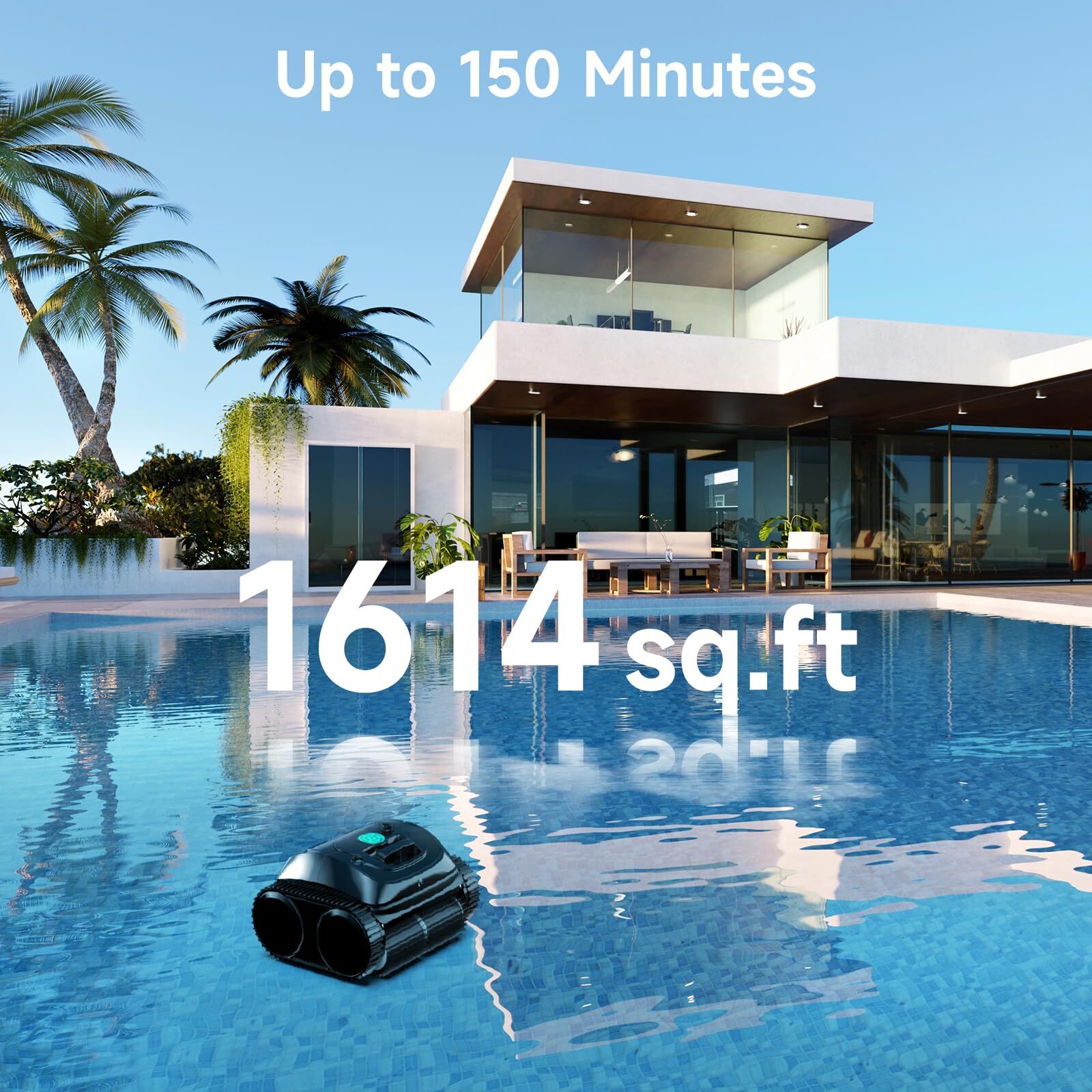 WYBOT C1 Robotic Pool Vacuum for Inground, Wall Climbing Cordless Pool Cleaner