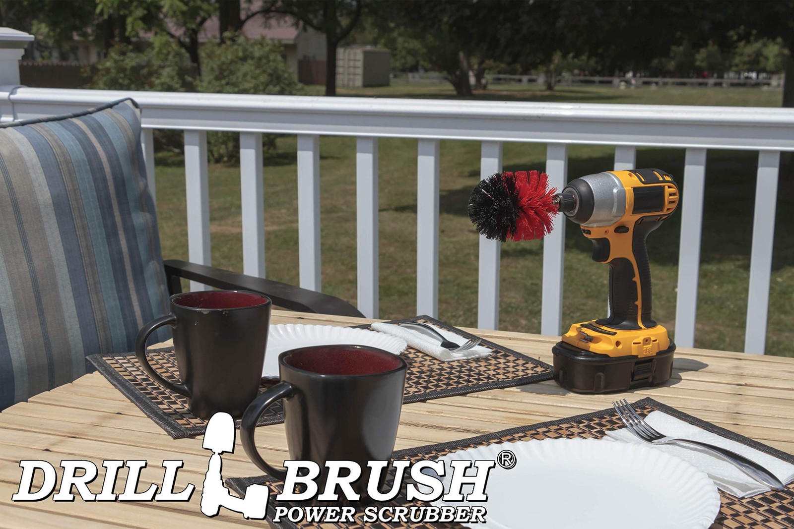 Outdoor Small Scrub Brush – Patio Cleaning Scrub Brush – Concrete Pools Clean…