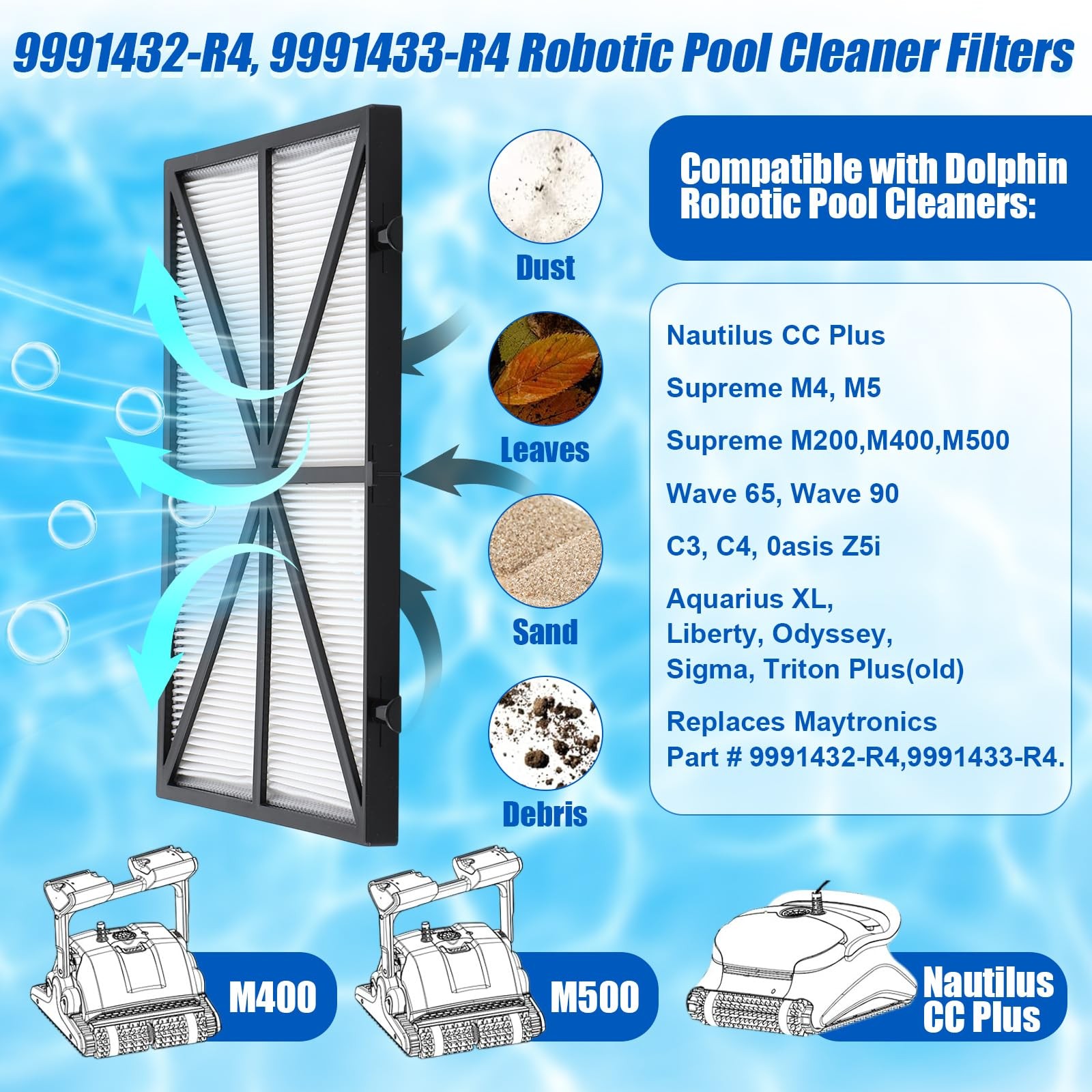 20 Pcs Pool Cleaner Parts 4 Pcs Climbing Rings with 6101611 R4, 2 Guide Wheel…