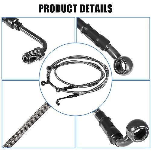1068 Extended Front/Rear Brake Lines Flexible Fit for ATV Polaris RZR 800/S