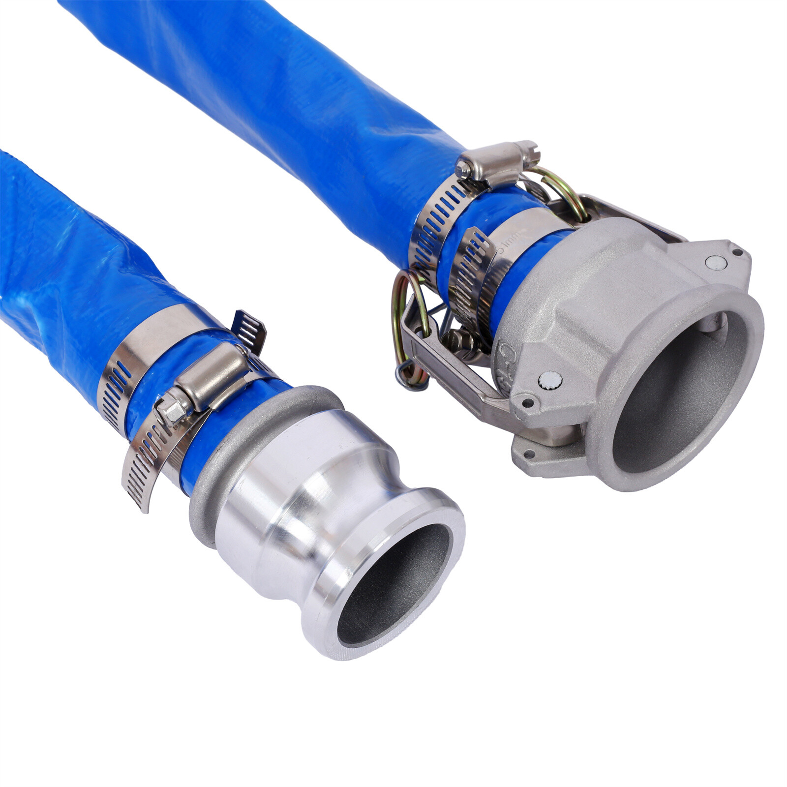 Discharge Hose 1.5&Prime;x 50FT PVC Lay Flat Hose Backwash Drain Hose with Clamp Lock