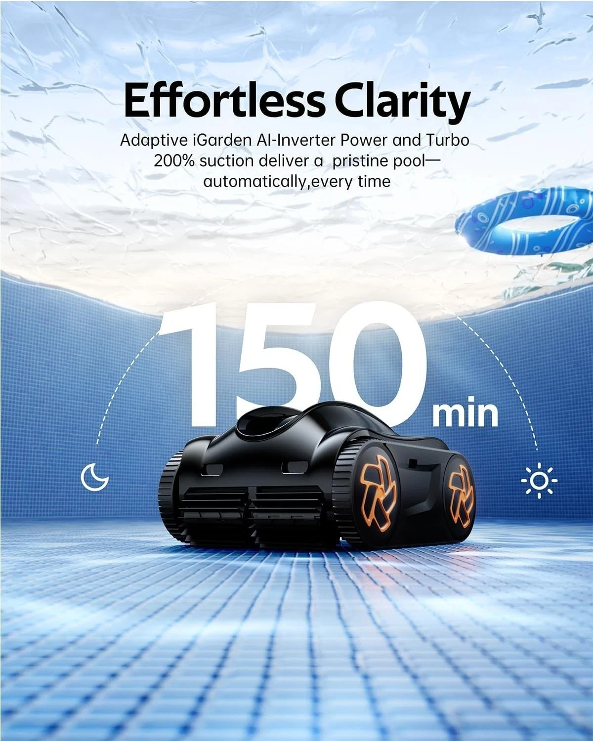 iGarden Pool Cleaner K25 150Min Cordless Robotic Pool Vacuum for Inground Pool