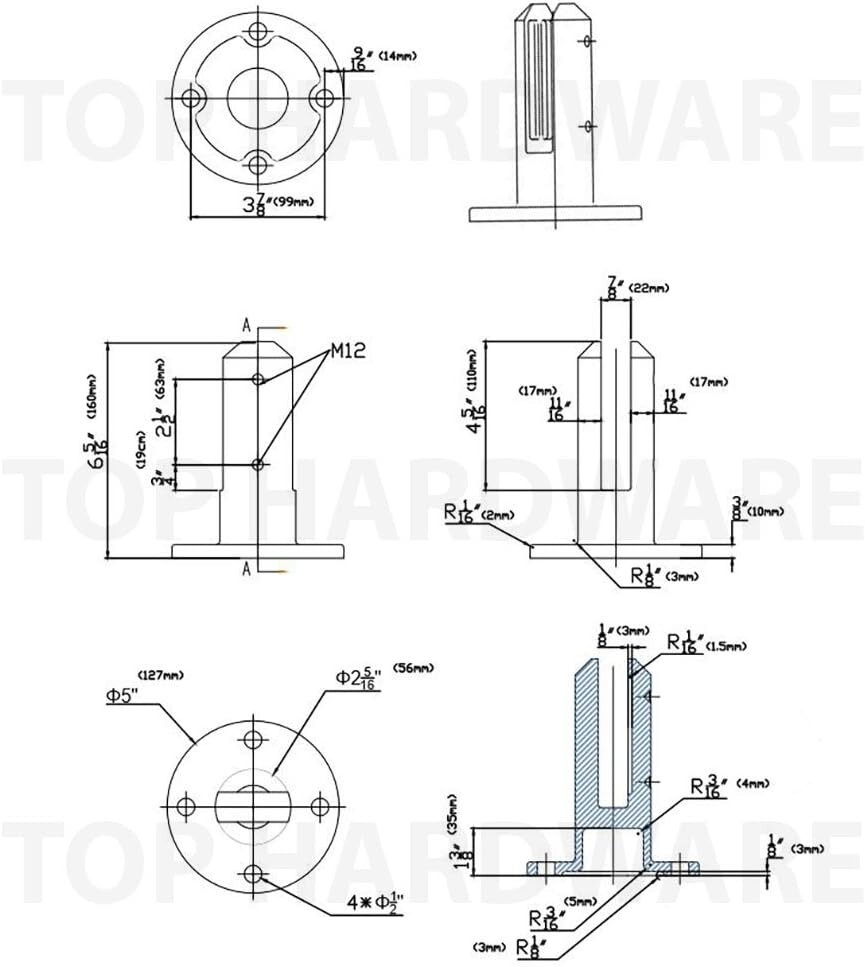 Stainless Steel 2205 Grade Round Frameless Swimming Pool Windscreen Glass Clamp
