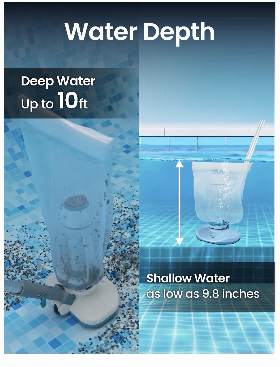 Kokido Telsa PWRBLADE 18 Cordless Rechargeable Pool Vacuum w/ Filter Bag