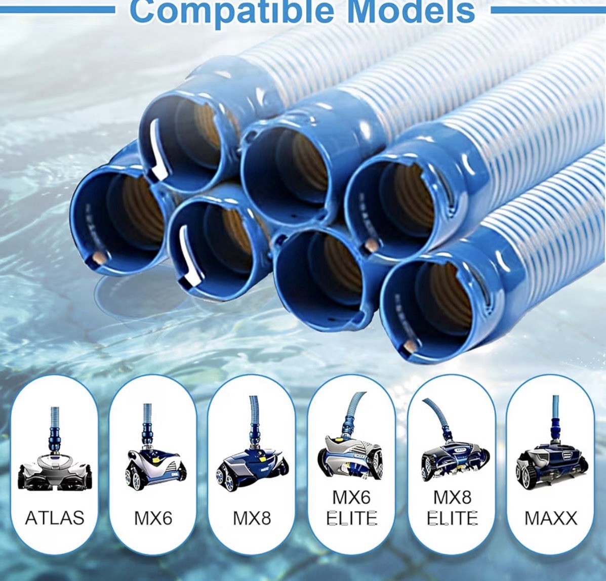 10 Pack Pool Cleaner Hose for X7 T3 T5 MX6 MX8, 39 in Swimming Pool Vacuum Hose