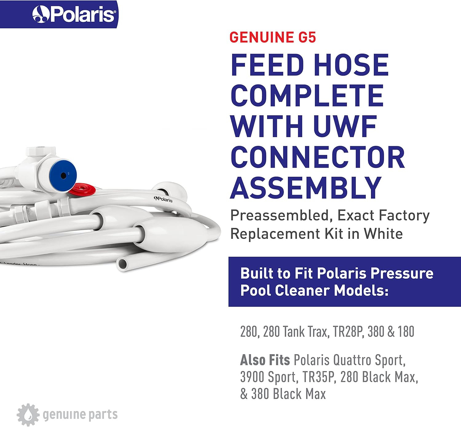 Genuine G5 Complete Feed Hose for Pressure-Side Cleaners 280, 380, 180
