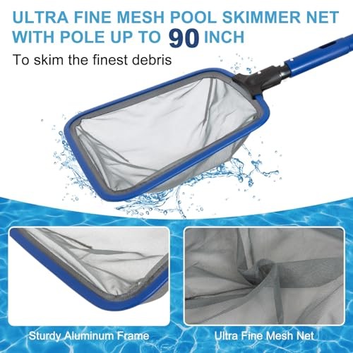 Pool Cleaning Kit, 14.5 » Pool Brush Head & Ultra Fine Mesh Pool Skimmer Net