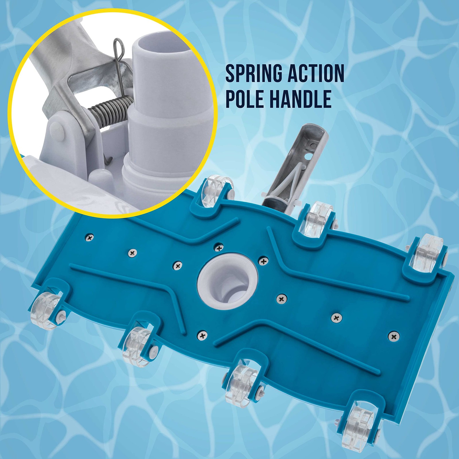 U.S. Pool Supply 14&Prime; Manual Vacuum Head for Inground 14 Inch, White/Teal