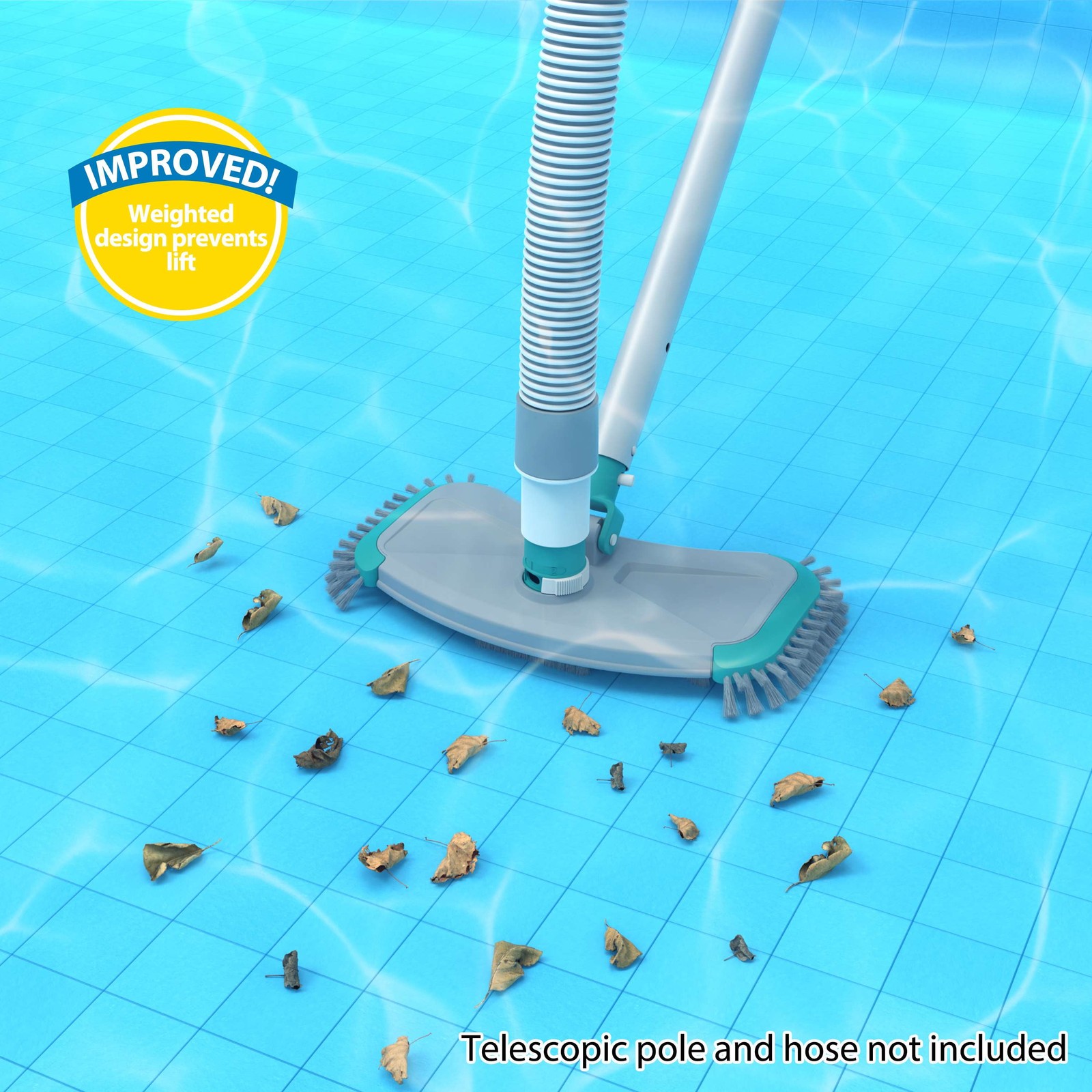 14In Pool Vacuum Head with Air Valve and Blue PP Bristles