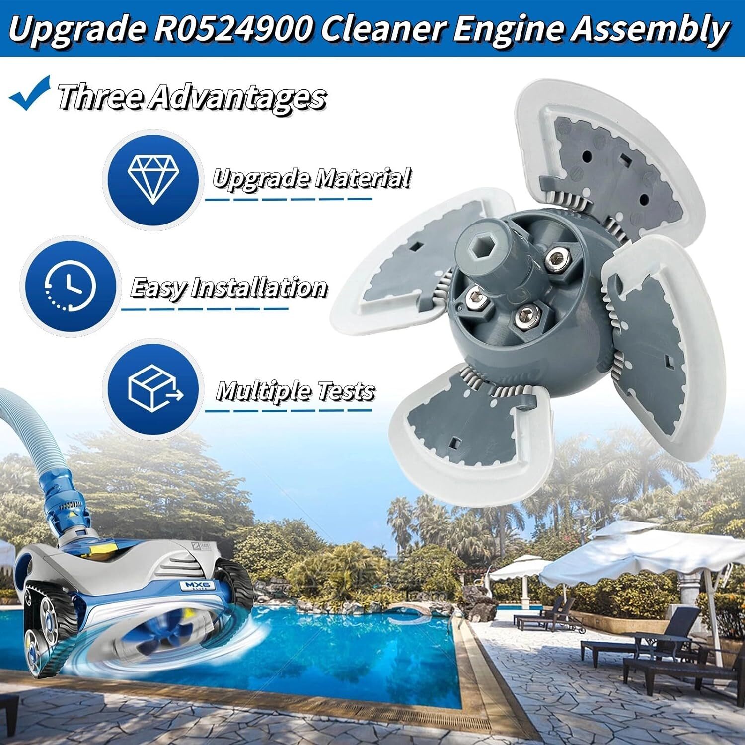 R0524900 Engine Assembly For Zodiac MX8 MX8EL Elite Suction Side Pool Cleaner