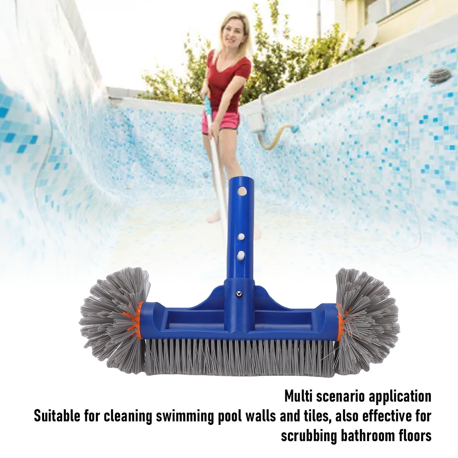 Heavy Duty Pool Scrub Brush Round Brush For Pool Walls And Tiles Easy To Use