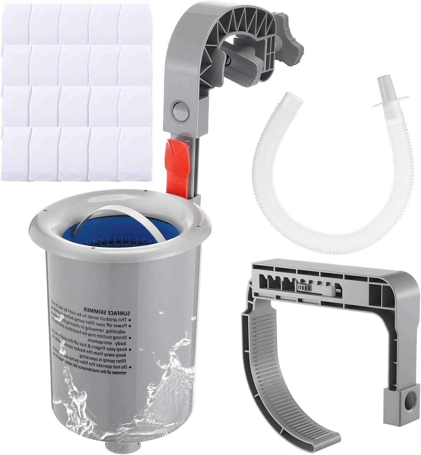 Above Ground Pool Skimmer Kit with 20 Surface Skimmer Socks