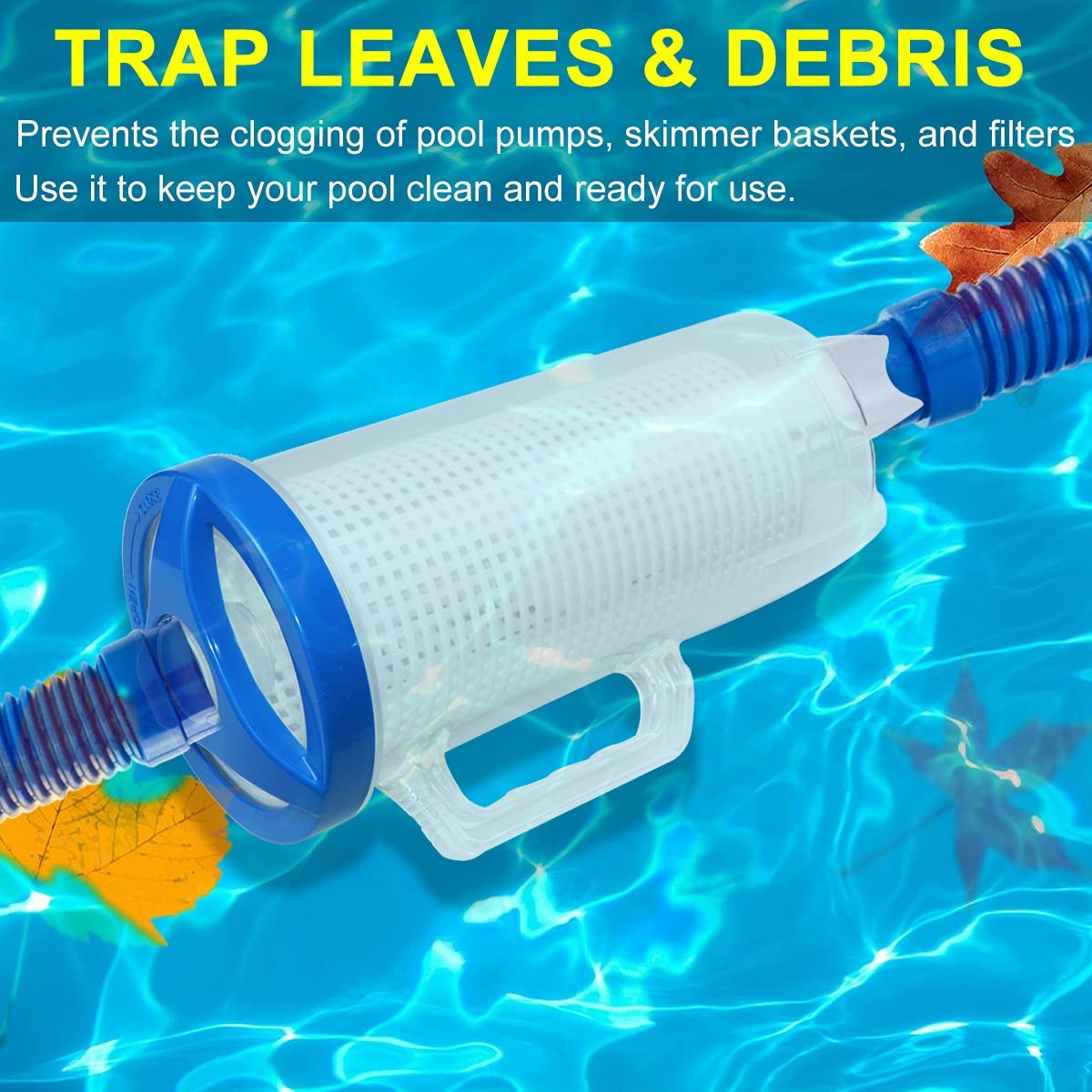 Large Pool Leaf Catcher,Leaf Canister Pool Vacuum, in-line Pool Filter Canister