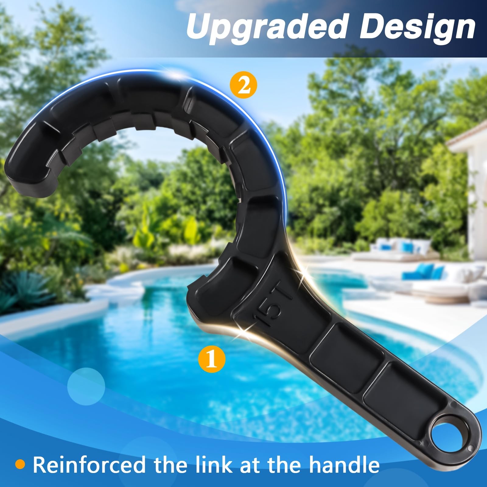 Upgraded Salt Water Chlorinator Pool Tool Wrench, Pool Salt Cell Wrench with …