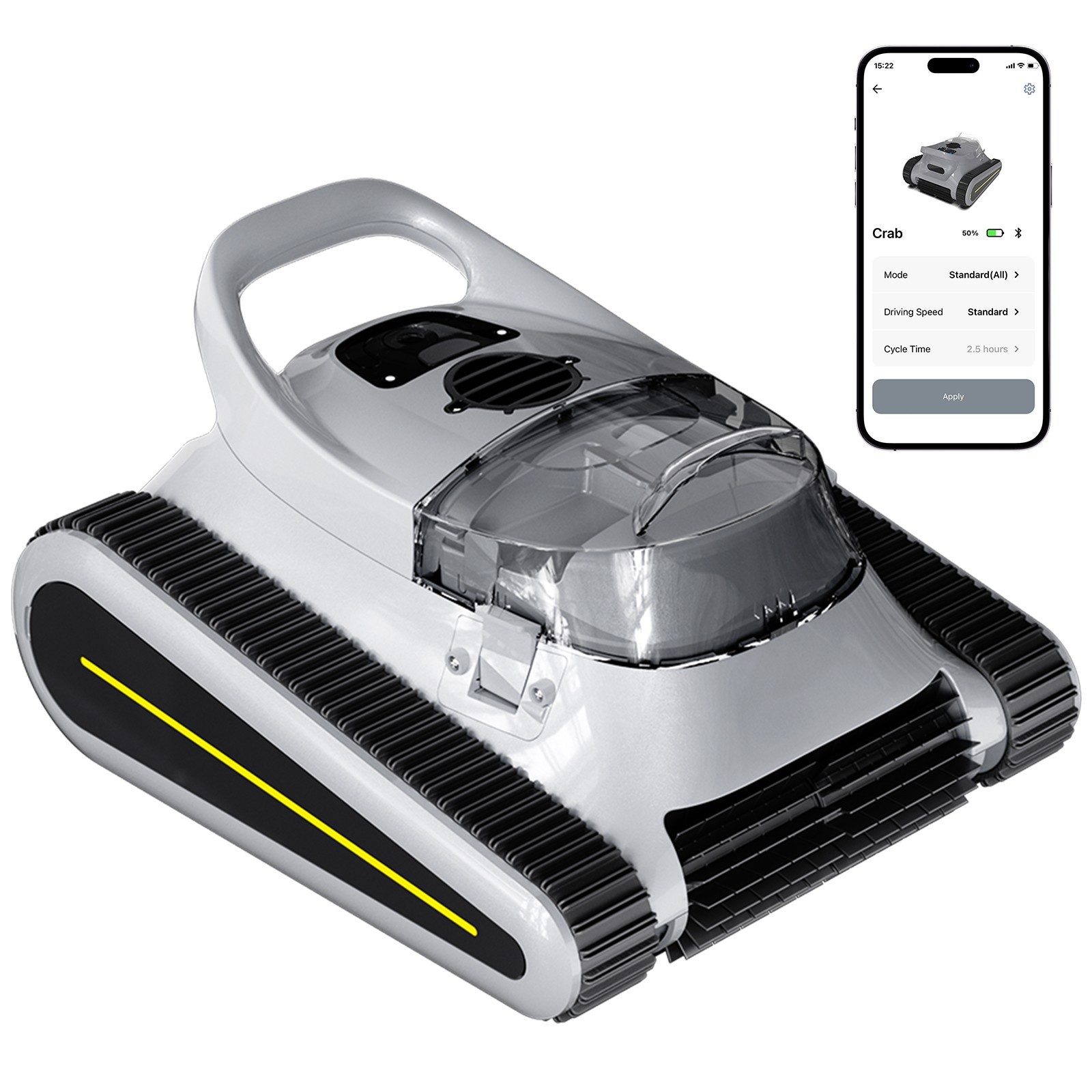 2026 Seauto SAT30-Gray Cordless Robotic Pool Cleaner 3H Wall- Waterline Cleaning