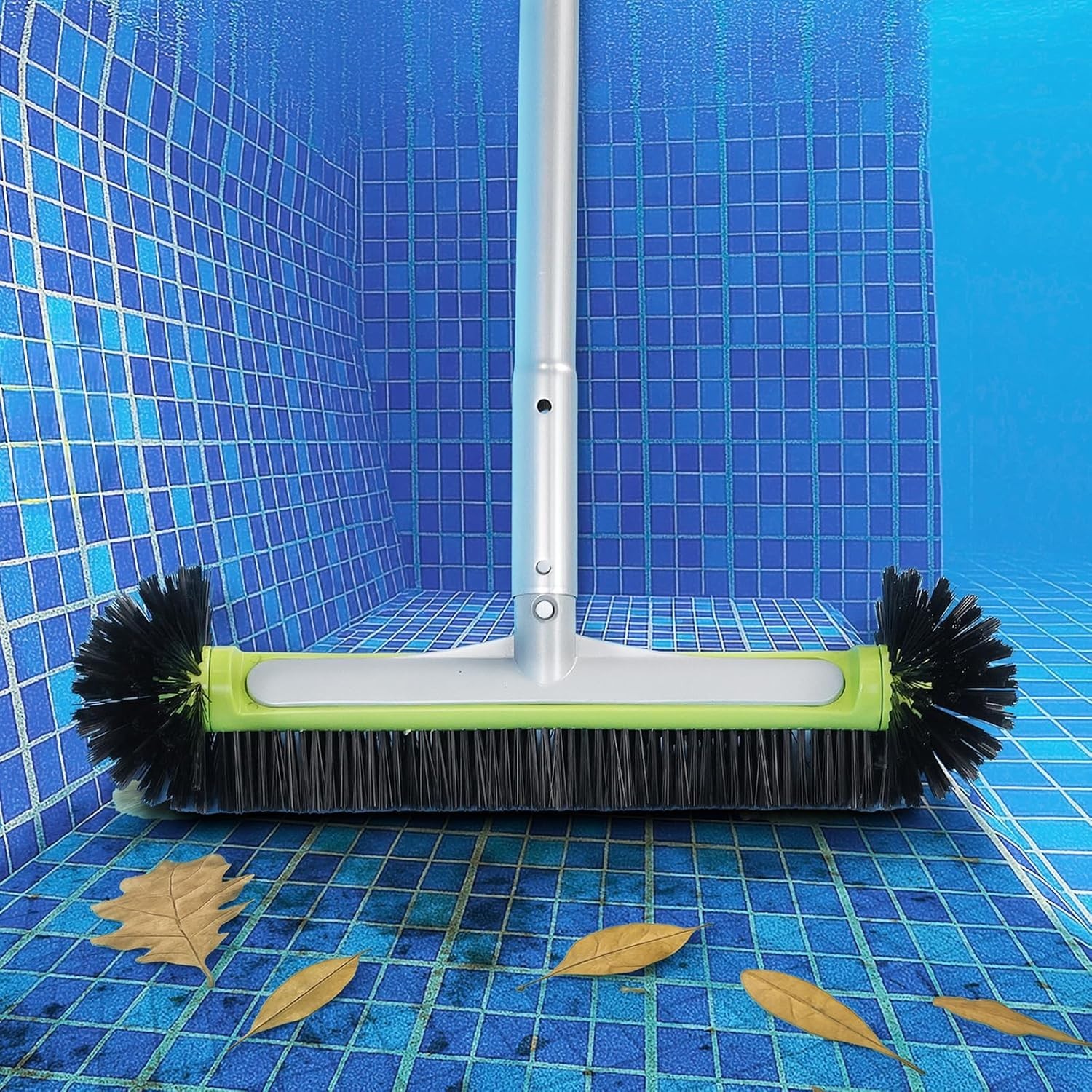 Deluxe Pool Cleaning Kit with 10.5Ft Aluminum Pole, Skimmer Net, Brush Head