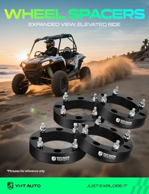 4x156mm Wheel Spacers 1.5 Inch Fits Polaris RZR, Magnum, 1.5 Inch(4PCS) Black
