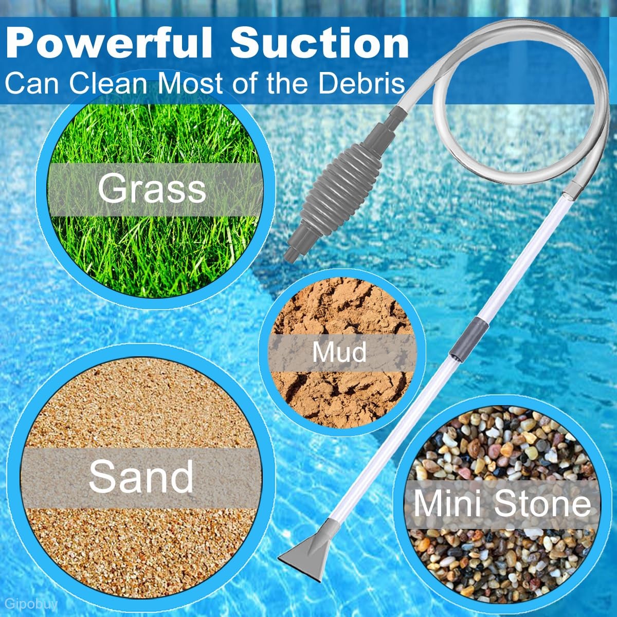 Hot Tub Vacuum Spa Vac, 10FT Manual Spa Vacuum Wand Cleaner Cordless Pool Cle…