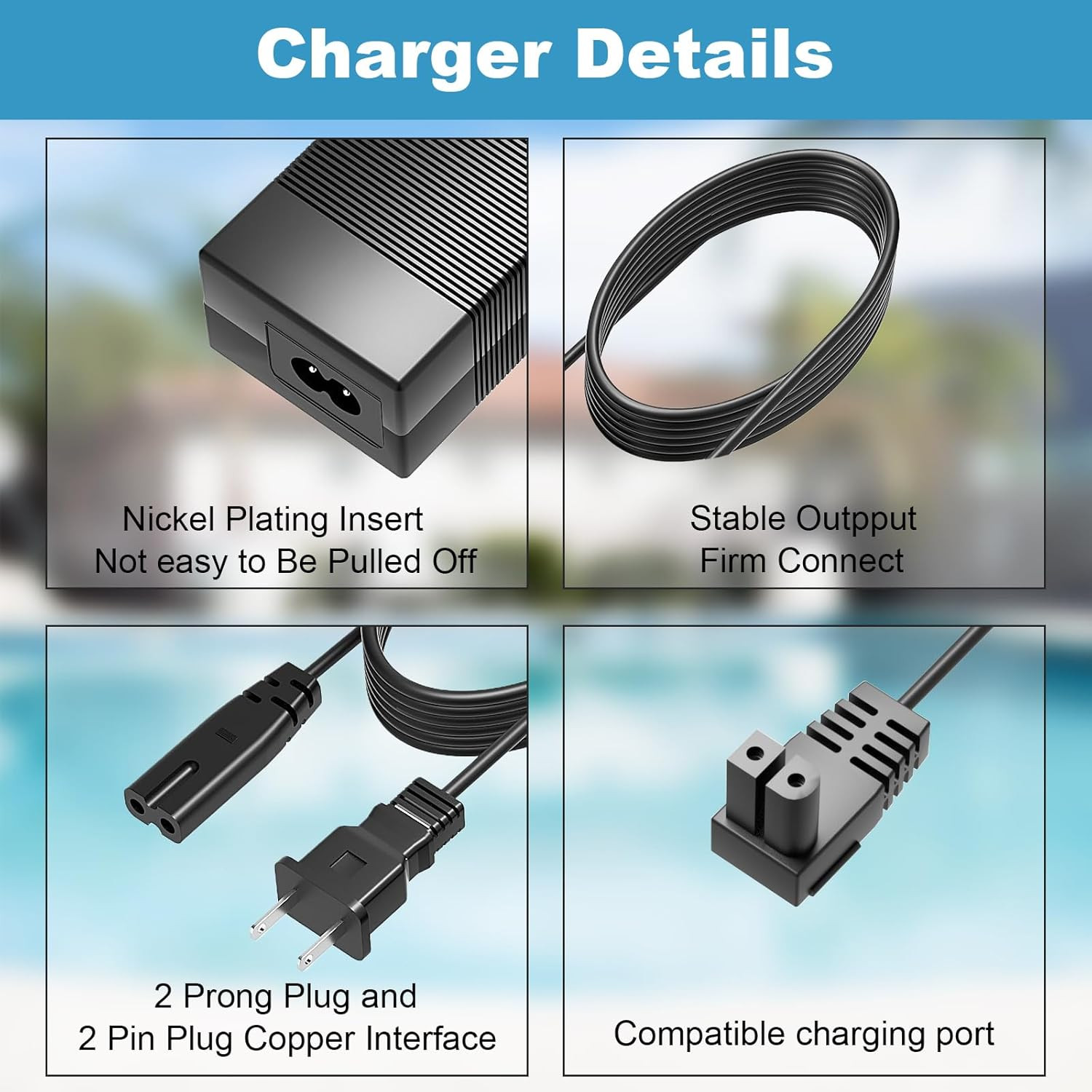 26V Charger for Seauto Crab CR and Zyerch SAT30 Robotic Pool Cleaner Compatible