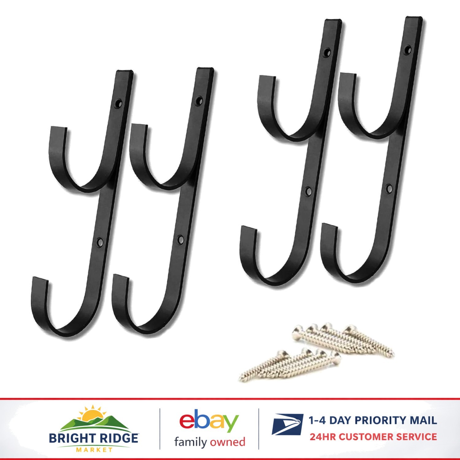 Rust Resistant Aluminum Hanger Set for Garden Tools and Pool Equipment Storage