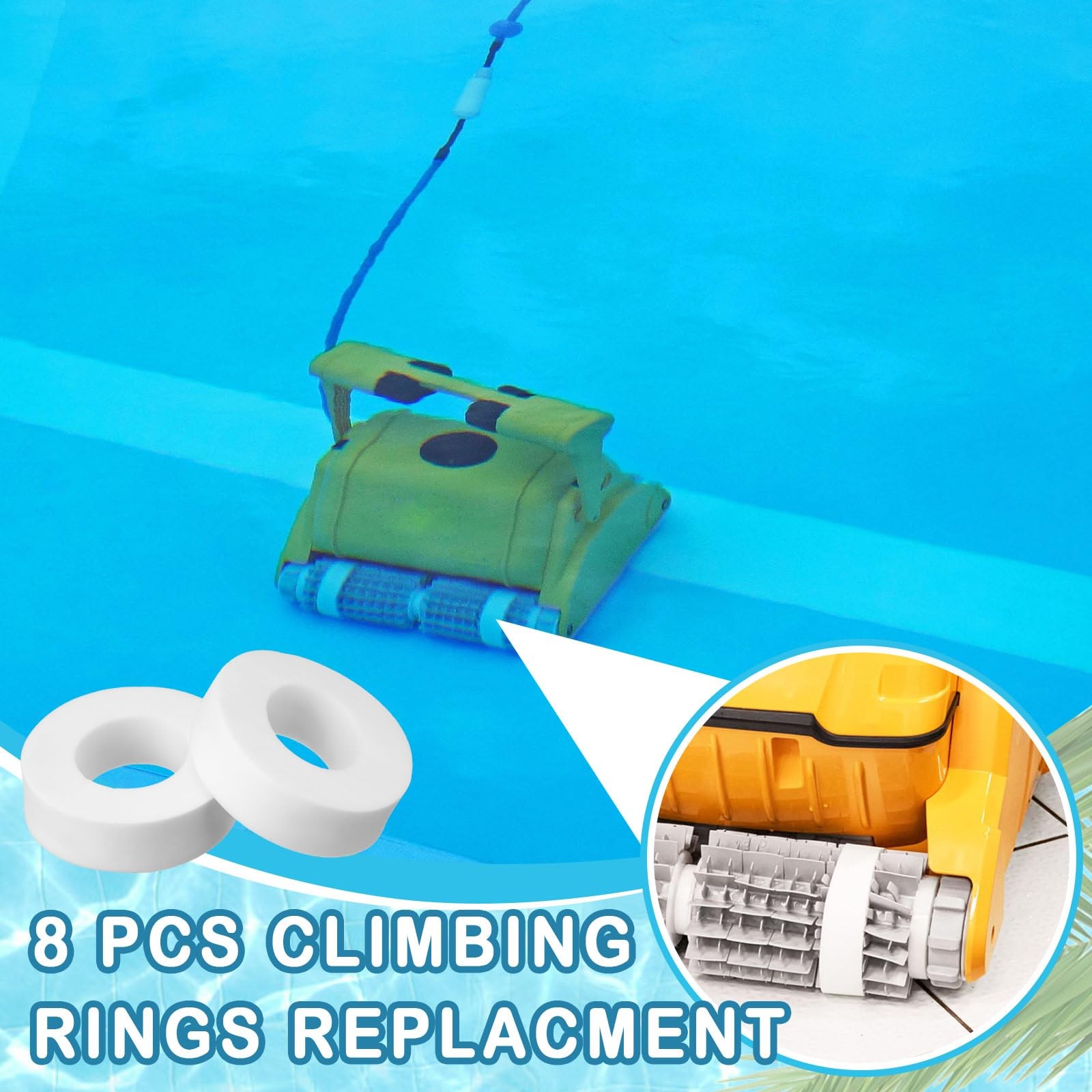Climbing Rings Replacement 8 Pcs Compatible with Maytronics Dolphin 6101611-R4