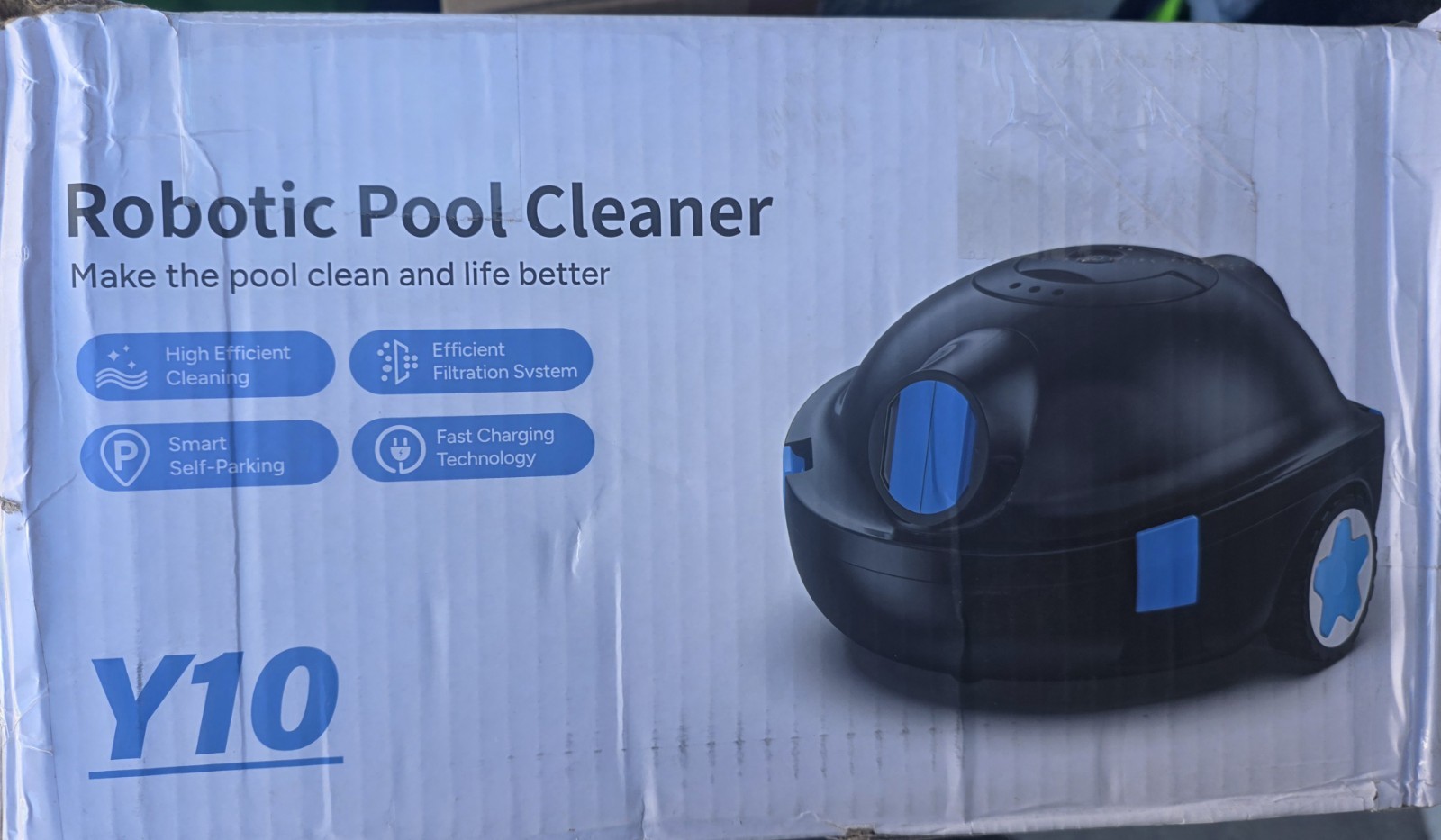 Y10 Robotic Pool Cleaner,Cordless Pool Vacuum with 150 Mins Runtime,High Efficie