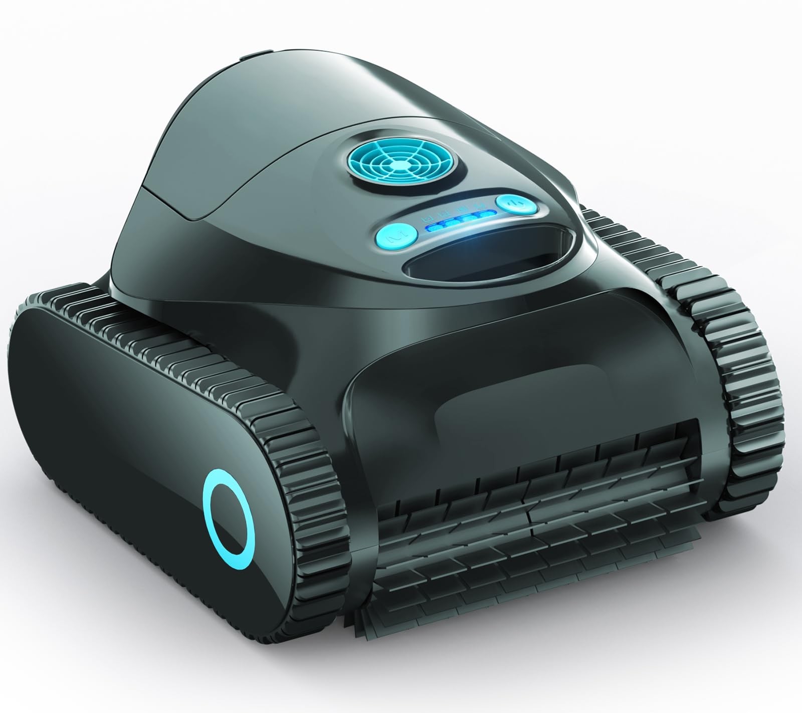 Cordless Robotic Pool Cleaner Wall Climbing Waterline Scrubbing Black