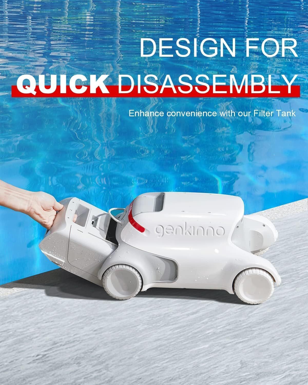 GENKINNO Pool Cleaner Cordless Robotic Pool Cleaner ~ Smart Navigation *4641B1B
