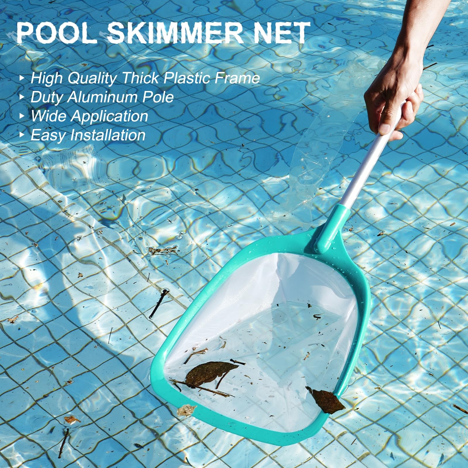 Pool Skimmer Pool Net with Reinforced Frame & Ultra Fine Mesh, Large Capacit…