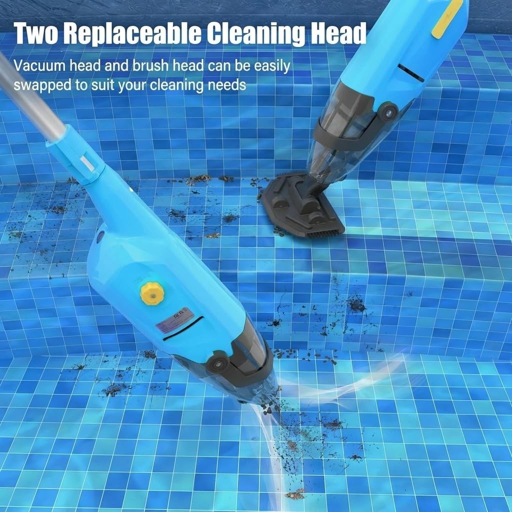Cordless Pool Vacuum for Above Ground Pool Handheld Pool Cleaner Rechargeable