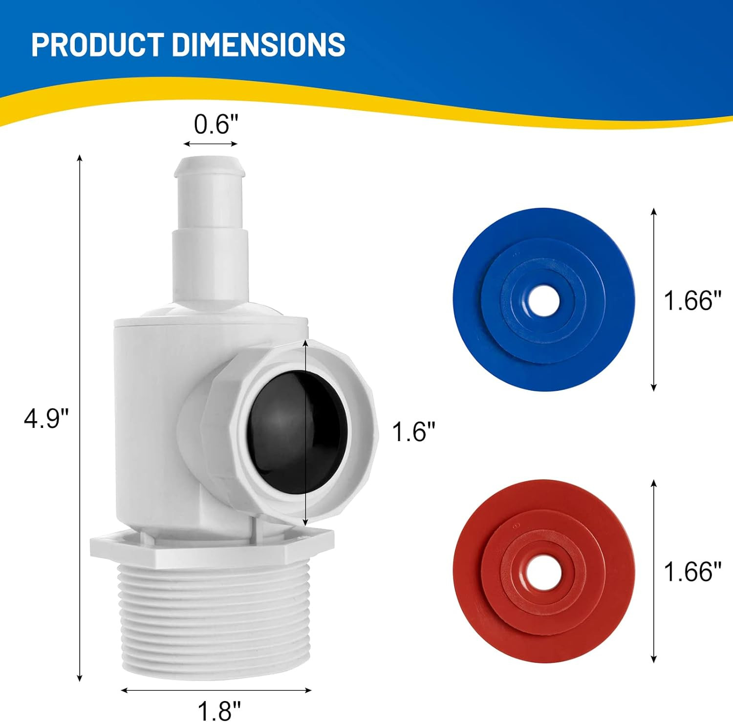 9-100-9001 Universal Wall Fitting Connector Assembly for Pool Cleaner Parts – Re