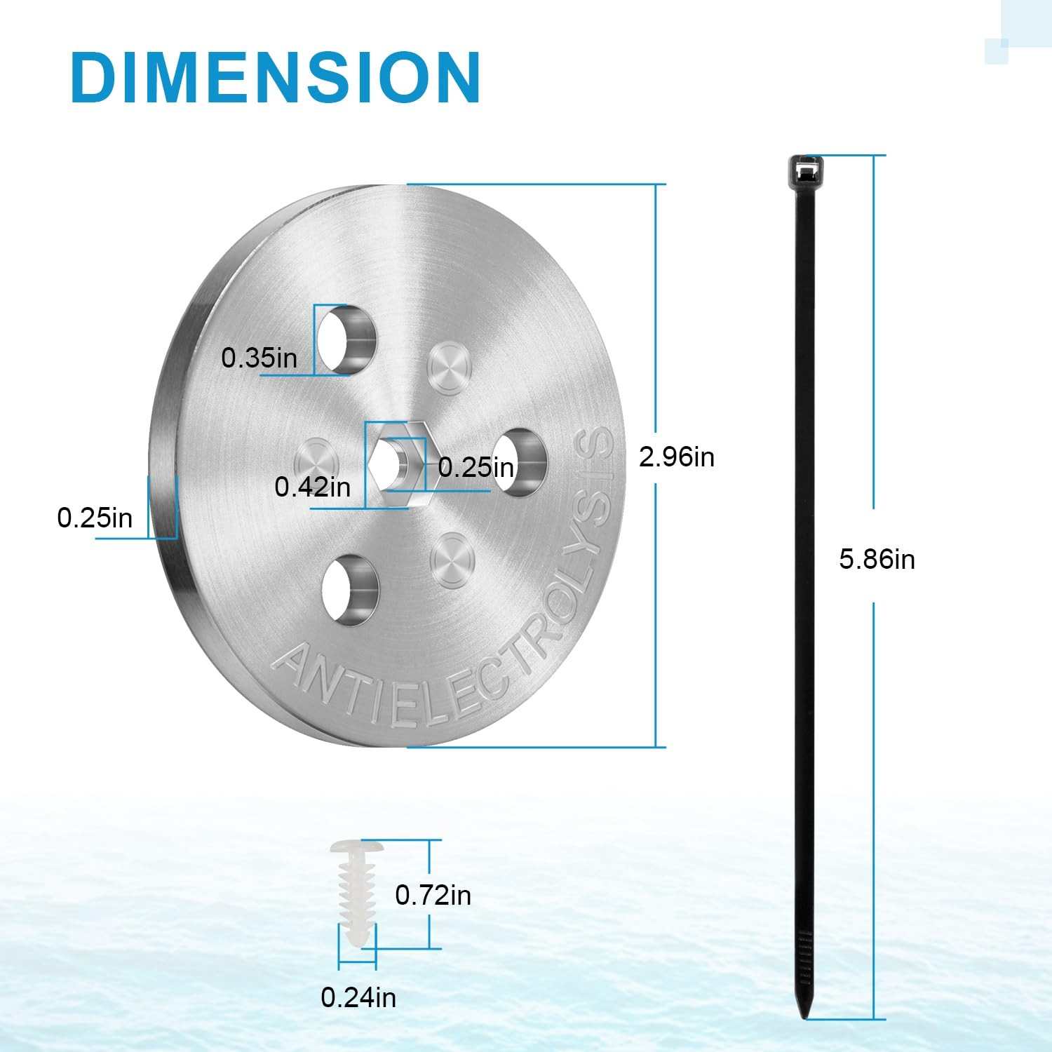 Pool Zinc Anode Weight Plate Anti-Electrolysis Sacrificial Anode Pool Skimmer…
