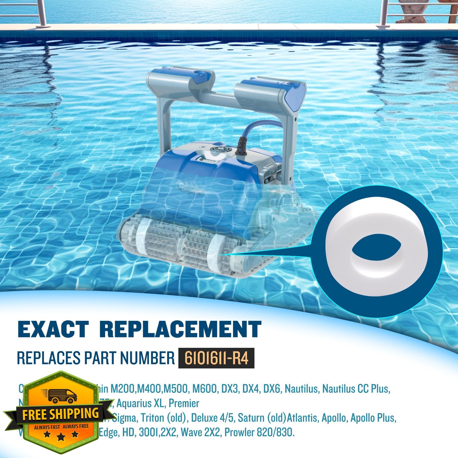 Vizava Dolphin Pool Cleaner Foam Ring 4PK