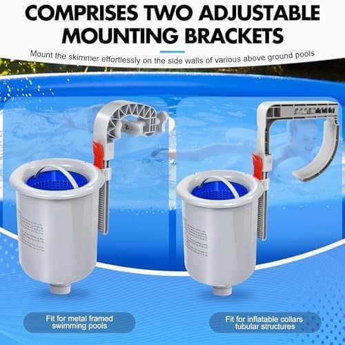 Automatic Above Ground Pool Skimmer with Removable Basket & Floating Filter