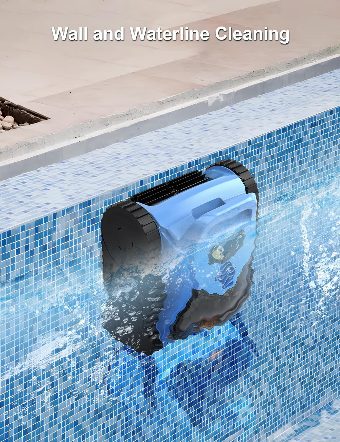 Robotic Pool Cleaner for Inground Pools Floor, Wall and Waterline Cleaning