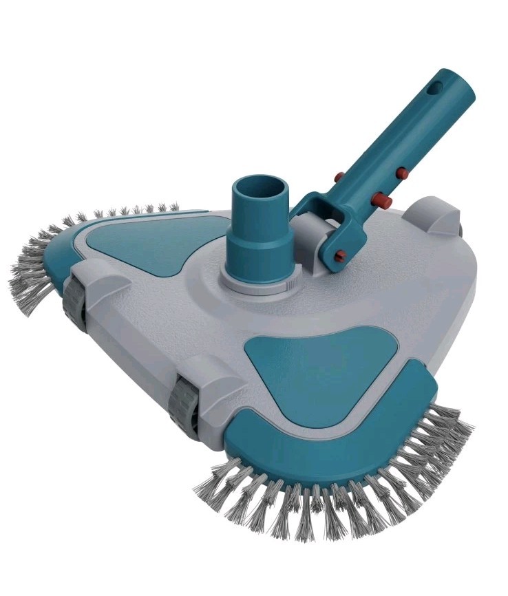 Upgrade Pro Weighted Triangular Pool Rotative Vacuum Head With Brush & Ez DEAL!