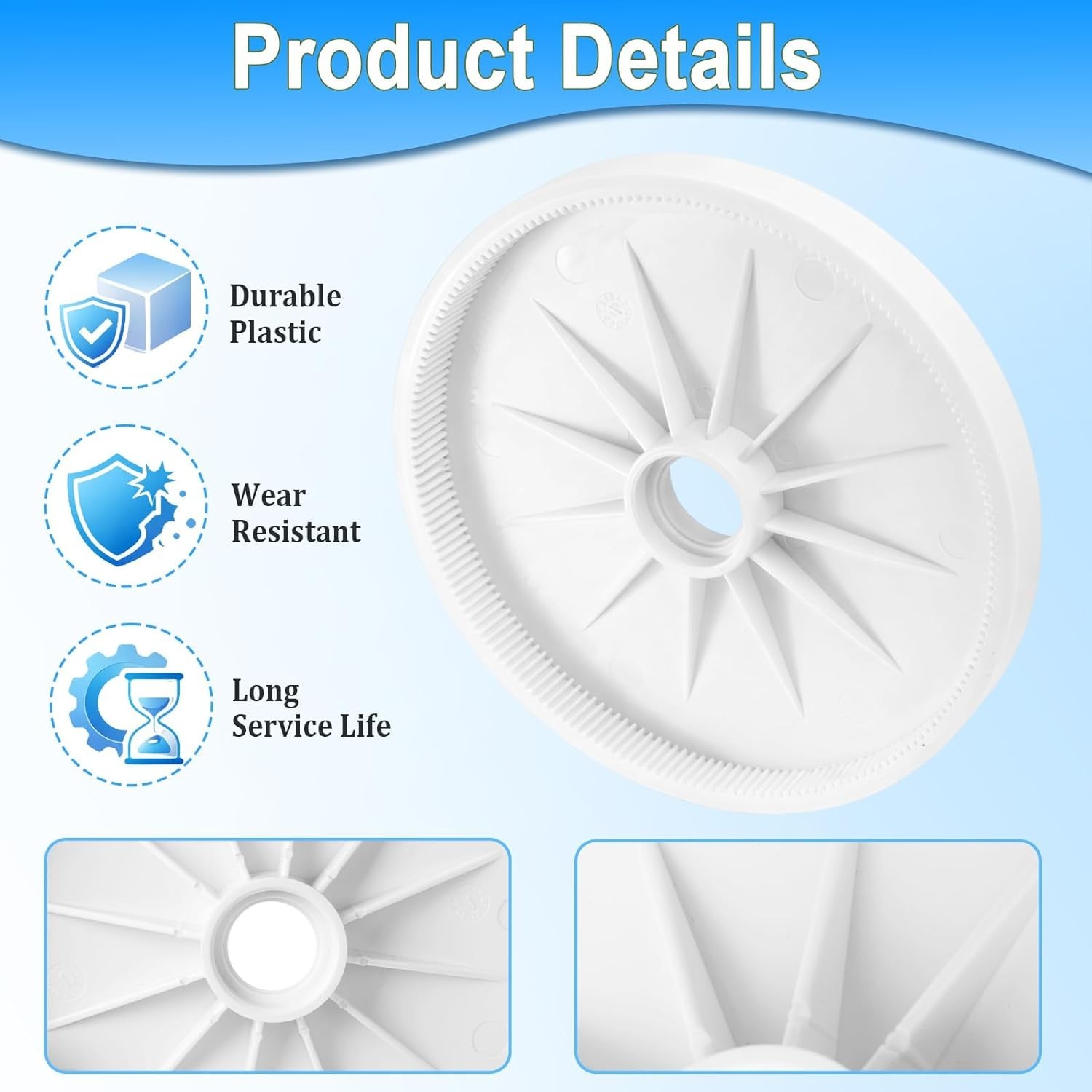 Large Replacement Wheel, Heavy Duty Plastic, Easy to Install