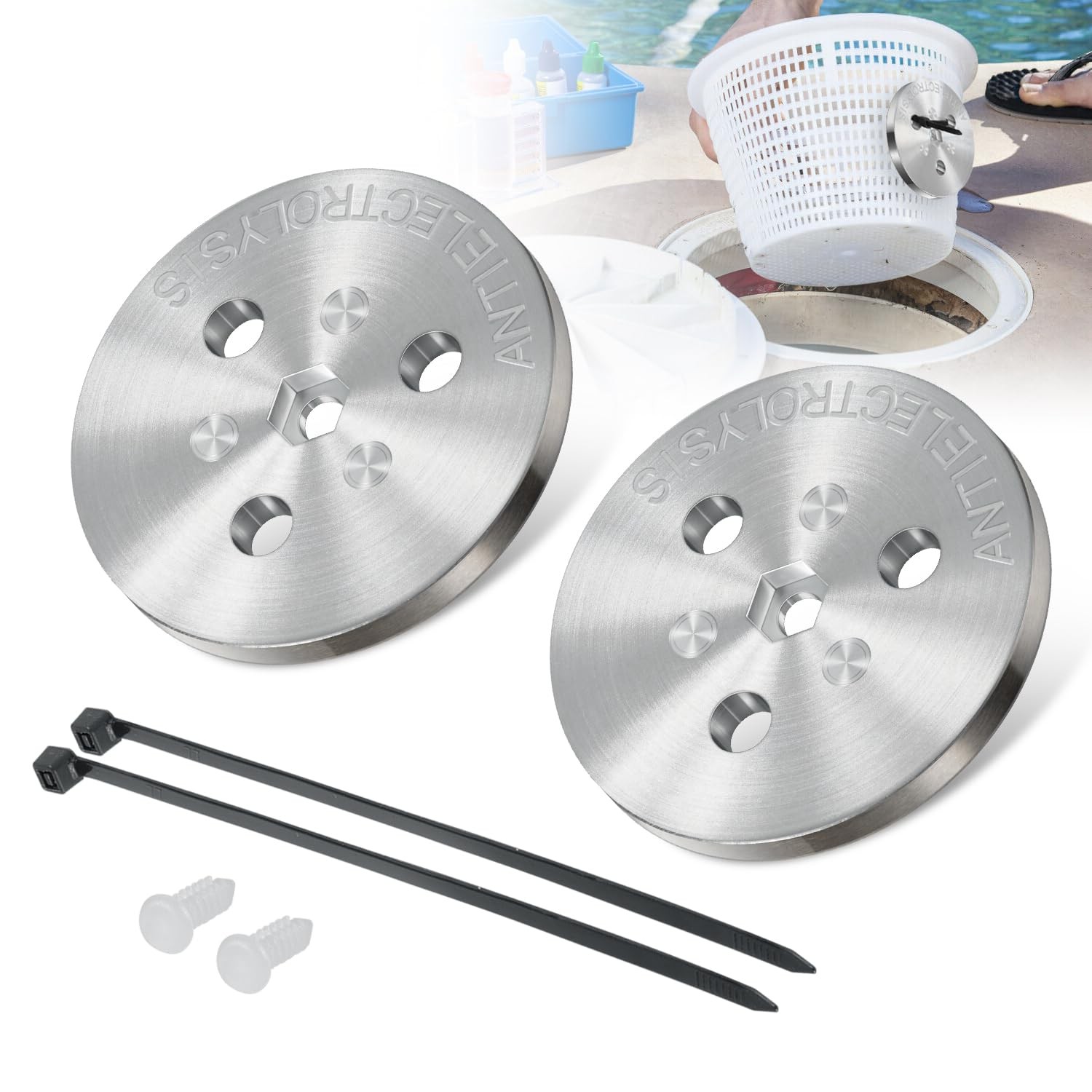 Pool Zinc Anode Weight Plate Anti-Electrolysis Sacrificial Anode Pool Skimmer…