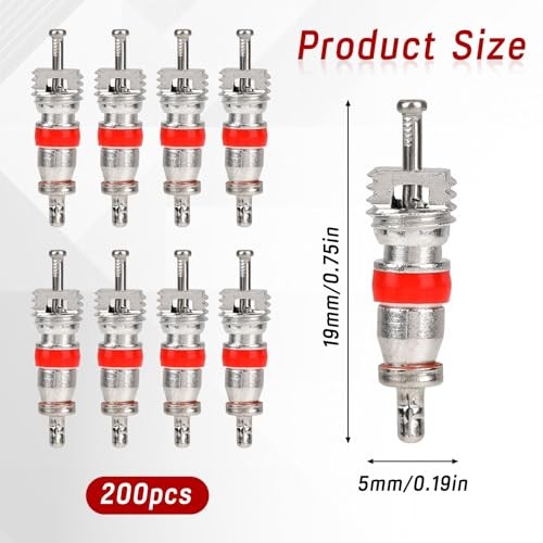 200pcs Valve Stem Cores Replacement Kit, Tire Valve Stems Standard Valve Core