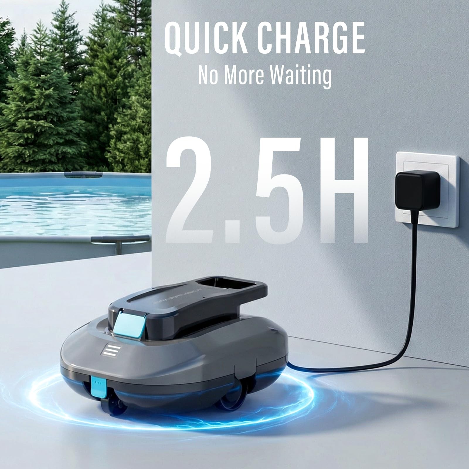STARRYBOT Cordless Robotic Pool Cleaner with Dual high-Efficiency Motors