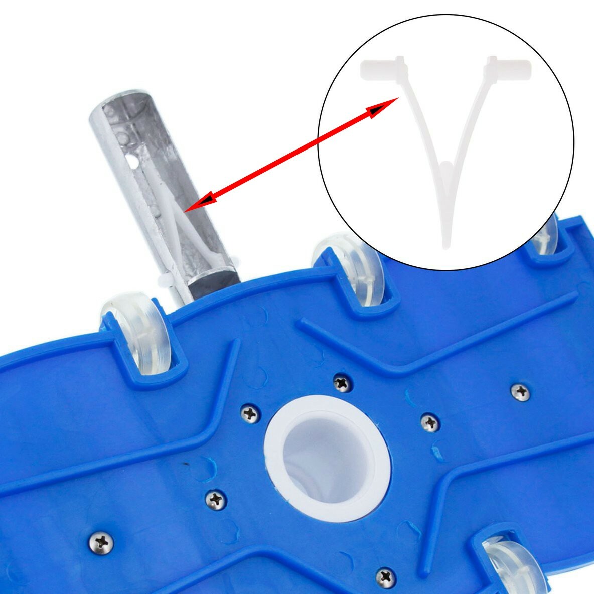 6 Pack Pool Butterfly Clip V-Clip for Brush, Leaf rake, Vacuum Head, Jet Vacuum
